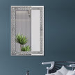 Ruomeng Wall Mirror Rectangular Crystal Crush Diamond Mirror for Home Decoration Accent Mirror for Bathroom, Entryway and Bedroom, 24
