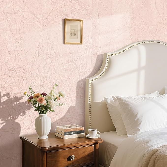 Pastel Pink Wallpaper Peel and Stick Velvet Wallpaper Pink Contact Paper Self Adhesive Flocking Liner Soft Felt Fabric Flock Velvet Sheets Drawer Liners for Dresser Jewelry Box 17.7"x80"
