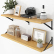 Axeman Deep Floating Shelves - 40 Inch Floating Shelves Set of 2-12 Inch Deep Oak Wall Shelves for Living Room Bathroom Kitchen