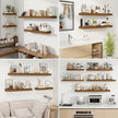 fuqing Floating Shelves for Wall, Wall Mounted Wood Floating Shelf with Invisible Brackets for Living Room, Bathroom, Bedroom, Kitchen Storage and Decor, 30 Inch Set of 2, Rustic Brown