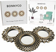 BONNYCO Wall Mirrors Pack of 3, Round Gold Mirrors for Home Decor Bedroom and Living Room. Espejos Decorativos de Pared Sala Dormitorio, Circle Wall Decor Minimalist Vintage Chic. Gifts for Women Mums