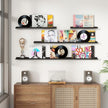 Picture Ledge Shelf, Floating Shelves Set of 2, 56 Inches Long Large Nursery Book Shelves for Toys Storage, Kids Bookshelf Wall Mounted for Living Room Bedroom Decor Books Photo Frames, Black
