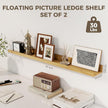 Axeman 30 Inch Floating Shelves | Picture Ledge Shelf Set of 2 | Oak Wall Shelves with Lip | Oak Picture Shelf for Wall with Ledge | Photo Ledges 30 Inch