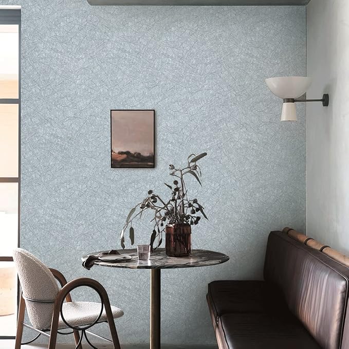 Cohoo Home Gray Peel and Stick Wallpaper Grey Silk Contact Paper for Cabinets and Drawers Silver Textured Self Adhesive Removable Wallpaper Bathroom Bedroom Waterproof Wall Covering 15.7inL 197inW
