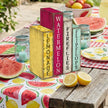 4 Pcs Summer Table Decoration Wooden Book Lemon Watermelon Wooden Sign Yellow and Red Summer Tiered Tray Decor Wood Book Sign Farmhouse for Home Shelf Coffee Table