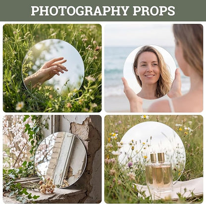 SUREAM Mirror Centerpieces for Tables, 12 Packs 8 Inch Circle Mirror, Centerpiece Base for Wedding Table Wall Party Decorations, 2mm Thick