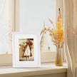 Vittanly 8x10 Picture Frame Set of 4, Display Pictures 5x7 with Mat or 8x10 without Mat, Gallery Wall Frame Set for Wall or Tabletop Display, Engineered Wood with Shatter Resistant Plexiglass, White