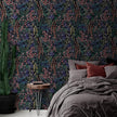 Floral Peel and Stick Wallpaper Boho Wall Paper Removable Waterproof Green/Yellow/Orange Contact Paper for Bedroom, Bathroom,Cabinet,Kitchen,Home Wall 17.3“ x 118”