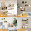 Wall Mounted Floating Shelf, c Long for Bedroom Living Room Kitchen Staircase Bathroom Above Toilet Wall Decoration Book Storage Room Recoration (3piece Set) Natural Wood Color