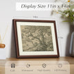 InSimSea Brown Framed Oak Tree Wall Art, Vintage Farmhouse Cottage Landscape Sketch Painting decor for Living Room Library Hallway Shelf,11x14in, with Acrylic Panel, Canvas Prints Picture