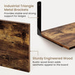 Fun Memories Rustic Brown 12 Inch Deep Floating Shelves Set of 2, Wall Mounted Shelf with Metal Brackets, Rustic Wood Wall Shelf for Bathroom, Kitchen and Living Room, Rustic Brown, 55W x 12D
