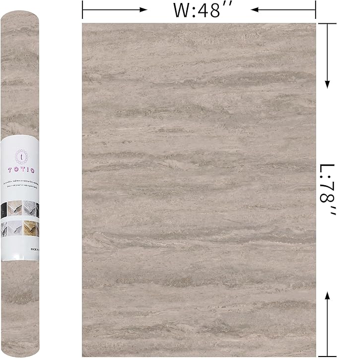 48x78inch Extra Wide Concrete Wallpaper Peel and Stick Light Gray Marble Granite Contact Paper Modern Industrial Style Wall Paper Greyish White Matte Thick Waterproof Self-Adhesive Vinyl Wall Sticker