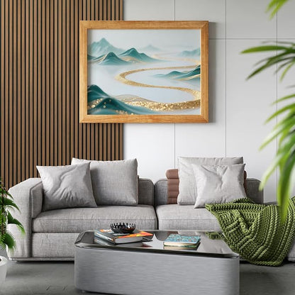 Art3d 4-Piece 94 x 12.6 Inch Acoustic Lightweight Slat Wall Panel - Waterproof Wood Textured Wainscoting Panel of 33 Sq.Ft for Bedroom, Home Theater Office Accent Wall, Walnut