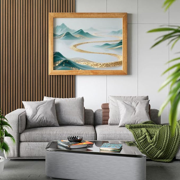 Art3d 4-Piece 94 x 12.6 Inch Acoustic Lightweight Slat Wall Panel - Waterproof Wood Textured Wainscoting Panel of 33 Sq.Ft for Bedroom, Home Theater Office Accent Wall, Walnut