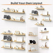 upsimples Floating Shelves for Wall, Wall Shelves for Decor Storage Set of 6, Wall Mounted Wood Shelf for Bedroom, Living Room, Bathroom, Kitchen, Picture Ledge Shelves, Natural
