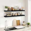 Fun Memories Floating Shelves for Wall, 48Inch Floating Shelves Set of 2, Hanging Shelf with Invisible Brackets, Wood Shelves for Living Room, Bedroom, Kitchen, Black