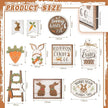 Amyhill 14 Pcs Easter Tiered Tray Decor Set Farmhouse Bunny Carrot Wooden Signs Rustic Spring Tiered Tray Decor Easter Table Decorations for Home Kitchen Coffee Bar Shelf