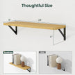 Floating Shelves, 8 Inch Deep Rustic Wood Wall Storage, 24W x 8D Wall Shelves Set of 2, Heavy Duty Metal Brackets, Industrial Book Shelf for Living Room, Kitchen, Bathroom, Bedroom, Oak