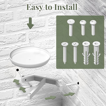BXF Corner Wall Planters for Indoor Plants, 90 Degree Floating Shelves. Heavy Duty Mounted Holder, Minimalist Hanging Decor. Window Shelf Fits 4-7 Inch Pots (White, 3 Pack)