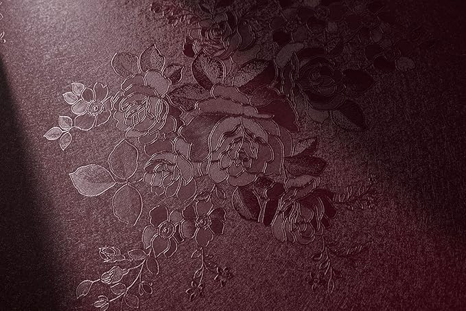 Dark Red Peel and Stick Wallpaper Floral Textured Wallpaper 17.7inch x 78.7inch Red Embossed Contact Paper Self Adhesive for Shelf Liner Crimson Flower Removable Wall Paper Decor Vinyl