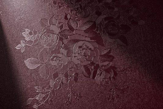Dark Red Peel and Stick Wallpaper Floral Textured Wallpaper 17.7inch x 393.7inch Red Embossed Contact Paper Self Adhesive for Shelf Liner Crimson Flower Removable Wall Paper Decor Vinyl