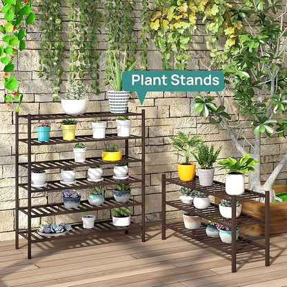 Long Shoe Rack, Bamboo Wood Shoe Rack for Closet, Entryway & Hallway, 3-Tier Stackable Shoe Shelf