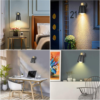 Plug in Wall Sconces, Wall Mounted Lamps with Plug in Cord Metal Vintage Industrial Wall Light Fixtures Lighting Reading Lights for Bedside Bedroom Living Room Indoor Doorway (Exclude Bulb) (2PC)