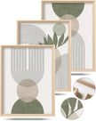 HesenDot Boho Sage Green Framed Wall Art, 12x16in High Framed Design Canvas Prints Wall Decor,Minimalist Abstract Green Poster Home Decoration for Living Room Bedrrom Gallery Office,Set of 3
