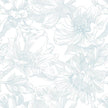 Ismoon Large Floral Peel and Stick Wallpaper Boho White and Blue Contact Paper 17.3inx32.7ft Modern Wall Paper Removable Self Adhesive Vinyl Wallpaper for Bedroom Cabinet Waterproof Mural Wall Decor