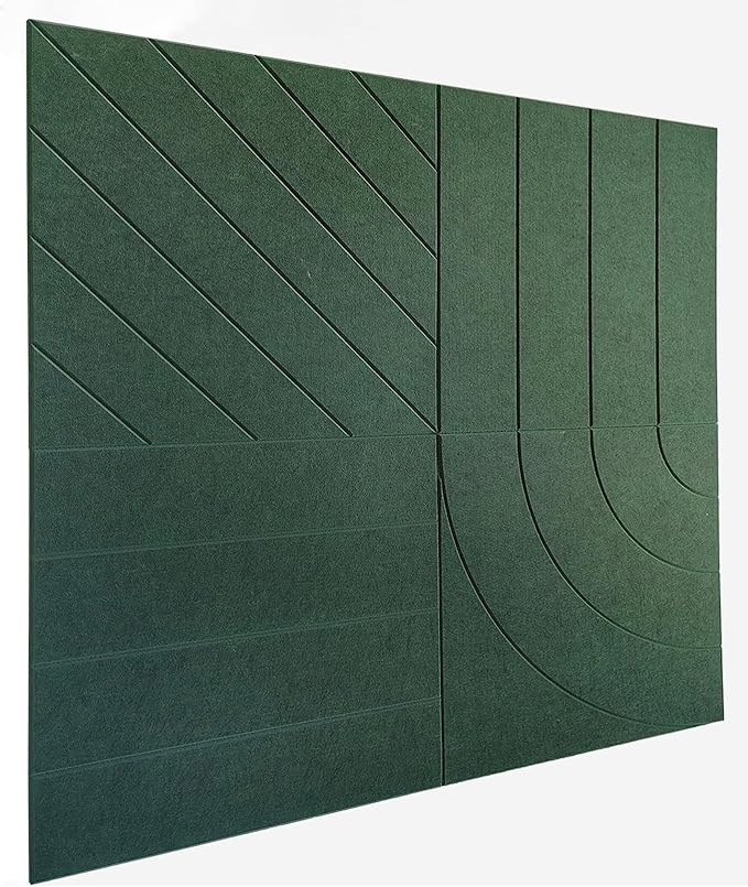 21.65" Large Square Acoustic Panels 4-Pack - Sound Absorbing Wall Panels, Noise Reducing Soundproof Decorative Felt Tiles for Home Office, Studio, Living Room -Aurora Green