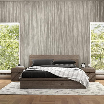 Timeet Modern Peel and Stick Wallpaper Self Adhesive Wallpaper 17.3" x 197" Textured Neutral Stripe Contact Paper Removable Vinyl Wall Paper for Accent Wall Modern Minimalist Wall Decor