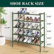 Smiry Bamboo Shoe Rack for Closet, 5 Tier Wooden Stackable Shoe Organizer, Free Standing Shoes Storage Shelf for Entryway, Front Door Entrance, Green