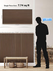 Mollywell Wood Panels for Wall, Time-Saving Installation, Versatile Wood Slat Wall Decor, Enhanced Acoustic & Sound Proof Fluted Design for Home & Office, 2 Pcs Teak, 47.2x23.6 Inch