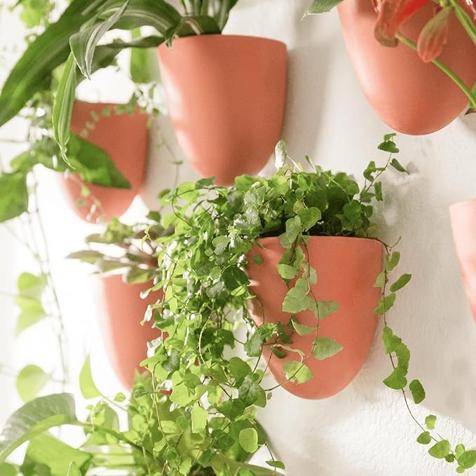 Make Good PlantPod Luxe Self-Watering Wall Planters (Set of 3, Terracotta) - Easy to Water and Install - Lightweight - Design Your Own Vertical Garden - Wall Planters for Indoor Plants
