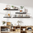 12 Inch Deep Floating Shelves, 24 Inch Long Floating Shelves for Wall, Floating Shelf with Invisible Brackets, Deep Shelves for Bathroom, Bedroom, Living Room, 2 Pack, Black