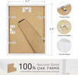puthiac 6x8 Solid Oak Wood Picture Frame, Fits 5x7 with Mat or 6x8 Without Mat, Wall or Tabletop Display with Stand, Vertical or Horizontal, Plexi Front, 3 Pack, White