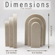 Heavy Duty Bookends for Shelves, 6.6 LBS Heavy Book Ends for Heavy Books, Decorative Modern Bookends with Faux Sandstone Look, Layered Arch Book Stopper for Bookshelf Holder Set of 2, Beige