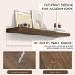 RICHFOCUS 48Inch Floating Shelves for Wall 2 Pack Shelves for Bedroom|Kitchen|Bathroom Wall Mounted Rustic Wood Floating Shelf with Invisible Brackets for Books|Storage|Decor, Walnut