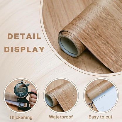 Sevalo Wood Contact Paper Wood Peel and Stick Wallpaper Light Wooden Look Grain Contact Paper for Cabinets and Drawers Self Adhesive Removable Wallpaper Natural Waterproof Vinyl 15.7inW 197inL