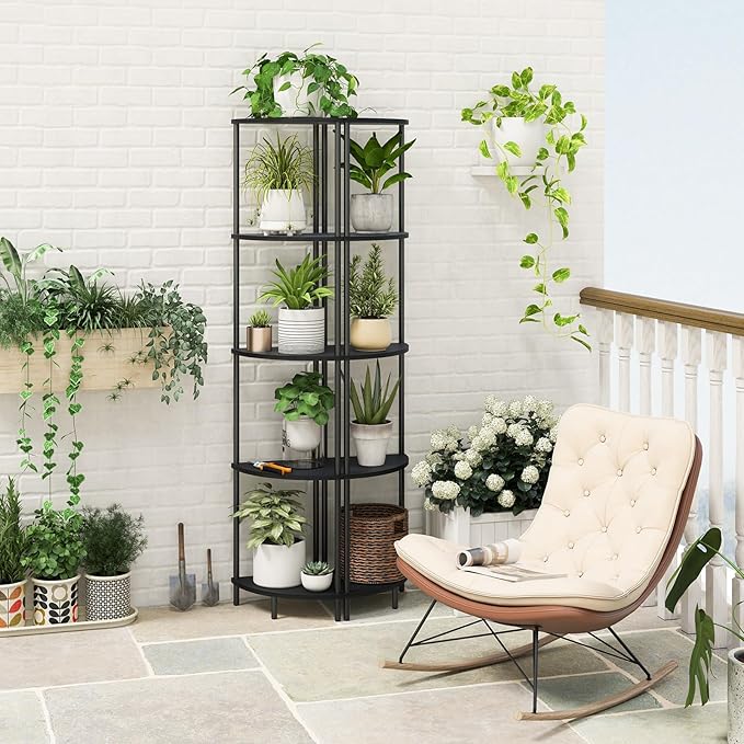 Yoobure Corner Shelf Stand, 5-Tier Bookshelf, 65