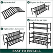 Smiry Bamboo Shoe Rack for Closet, 5 Tier Wooden Stackable Shoe Organizer, Free Standing Shoes Storage Shelf for Entryway, Front Door Entrance, Black