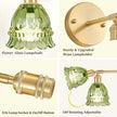 Vintage Battery Wall Sconce with Flower lampshade,Rechargeable Battery Powered Wall Lights,Wall lamp with 15 Colors for Bedroom Living Room Home Decor (Lily Green, 1 Light Battery Operated)