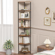 Corner Plant Stand Shelf, 7 Tier Tall Plant Stand for Indoor Plants, Rustic Brown Corner Book Wall Decor Living Room, 64.7
