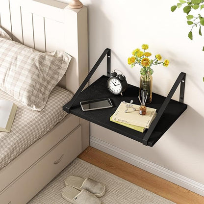 Fixwal Floating Shelves for Wall, 16.5 X 12 X 0.6in Black Shelves for Bedroom, Large Wall Shelf for Living Room, Kitchen, Bathroom, Laundry Room and Decor Storage