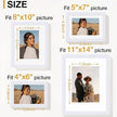 Vittanly Picture Frames Set of 16, Gallery Wall Frame Set with 2Pcs 11x14, 2Pcs 8x10, 6Pcs 5x7 and 6Pcs 4x6 Photo Frames, Picture Frames Collage Wall Decor for Wall or Tabletop Display, White