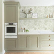 Ismoon Vintage Floral Wallpaper Peel and Stick Beige and Green Contact Paper 17.3inx6.5ft Removable Self Adhesive Wall Paper for Bathroom Bedroom Cabinet Mural Wall Decor Vinyl Renter Friendly