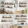 fuqing Floating Shelves for Wall, Wall Mounted Wood Floating Shelf with Invisible Brackets for Living Room, Bathroom, Bedroom, Kitchen Storage and Decor, 20 Inch Set of 2, Walnut