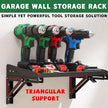 ULIBERMAGNET Garage Folding Storage Rack Shelves,200LB Metal Wall Mounted Adjustable Rail Shelf for Garage,Power Tools,Toolbox,Storage Shelves with Lip for Workshop Kitchen Office (2 Pack)
