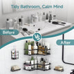 Veken Corner Shower Caddy 5-Pack, Advanced Rustproof Design, No Drilling Adhesive Shelves, Rack with Soap Holder, Large Capacity Bathroom Organizers and Storage, Wall-Mounted Kitchen&Home Decor,Black