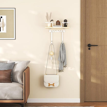 efluky Floating Shelves Wall Mounted, Metal Storage Rack for Wall Room Decor, Hanging Shelf for Bathroom, Bedroom, Living Room & Kitchen, White